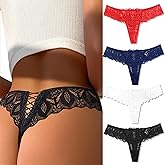 Avidlove Panties for Women Lace Thongs Cross Back Tanga Sexy Cheeky Low Waist Bikinis Underwear