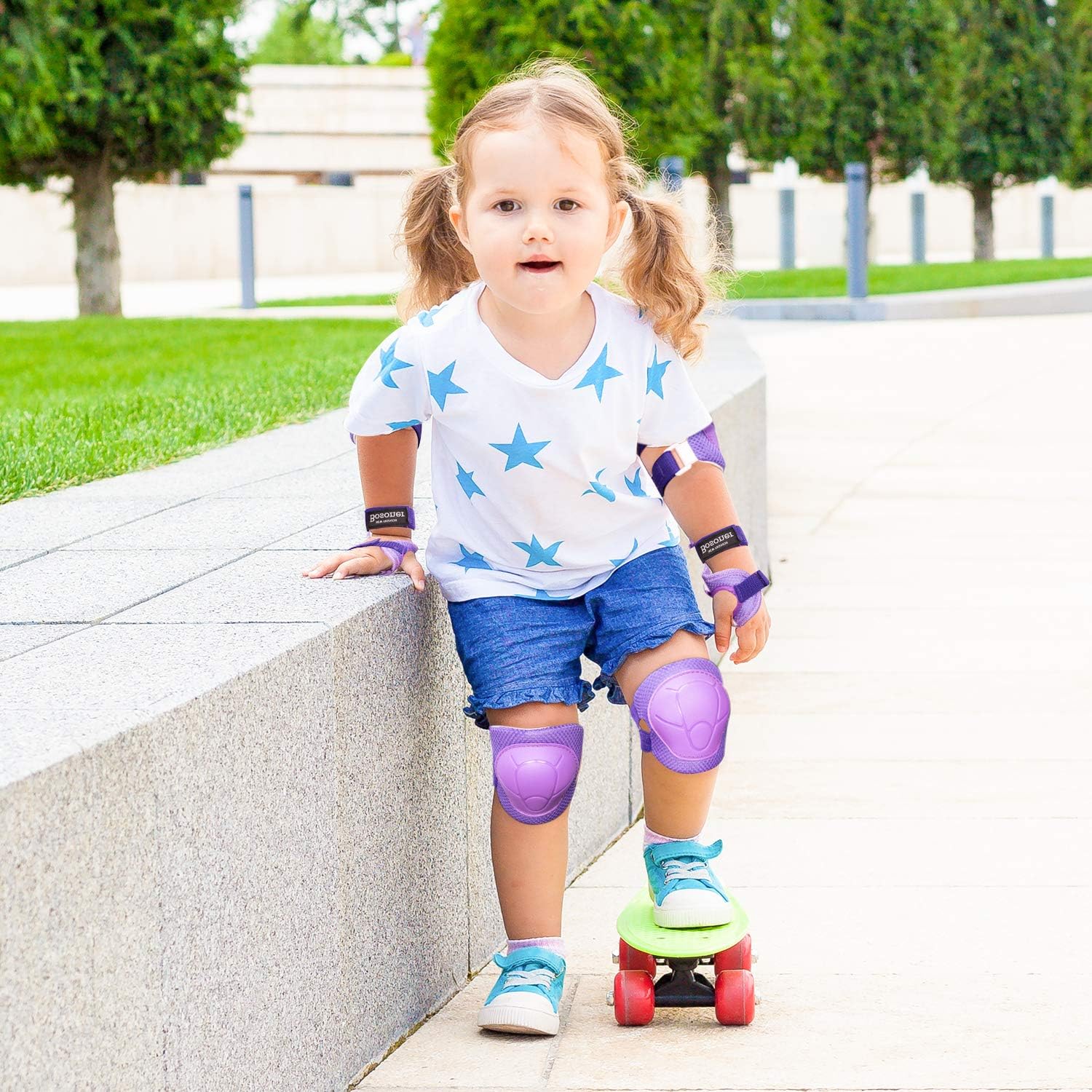 Kids/Youth Knee Pads Elbow Pads Wrist Guards 3 in 1 Protective Gear Set for Child Roller Skates Cycling, Inline Skating - Image 5