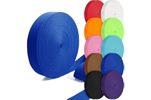 Grosun Cotton Webbing 1 inch 1.5 inch 2 inch Webbing Tote Strap Canvas Straps for Bags, 10 25 50 3.3 Yards Cotton Webbing