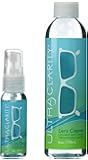 Ultra Clarity Lens Cleaner 1 oz Spray Bottle and 6 oz Refill Bottle, Lens Cleaning Spray, Professional Lens Cleaning Kit, for Standard & Anti Reflective Lenses