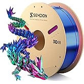 PLA Filament 1.75mm, Tri-Colors Gradient Rainbow Silk PLA Filament ±0.02mm - Metal 3D Printer Filament for Ender 3 V2, 3D Printer, Lithophane,1KG Spool(2.2lbs), Red/Blue/Green