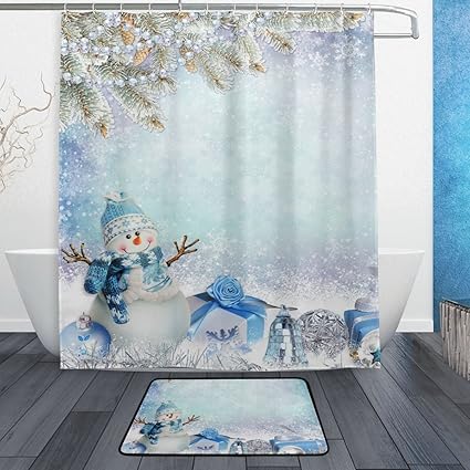 Amazon Com Alaza Set Of 2 Winter Snowflake 60 X 72 Inches Shower