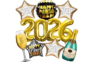 DMIGHT Happy New Years Eve Party Supplies 2026, 11 Pcs Foil Balloon New Years Decorations Set