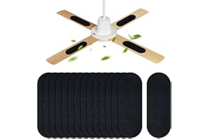 FANTASYON 15 Pack Ceiling Fan Filters for Blades - Activated Coconut Carbon Air Purifier Pads, Universal Easy-Stick Blades Filters for Common Household Contaminants