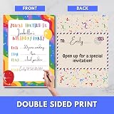 Cardlyst Rainbow Kids Birthday Party Invitations 24-32 A5 Invites & Envelopes UK view 4