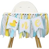 Rubber Ducky High Chair Banner - Rubber Duck Decoration, Boys Birthday Banner, Light Blue Summer Birthday Decor