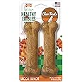 Nylabone Healthy Edibles Natural Dog Chews Long Lasting Bacon Flavor Treats for Dogs, Medium/Wolf (2 Count)