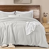 PHF Cotton Muslin Comforter Set King Size, Ultra Soft, Breathable & Lightweight All-Season Bedding, Filling: 100% Polyester, 3 Pieces with 1 Comforter 104"x90" and 2 Pillow Shams 20"x36", Light Grey