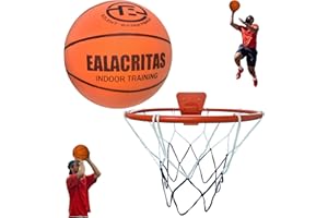 Ealacritas Silent Basketball + Hoop - Durable, Noise-Absorbing Foam for Indoor Dribbling and Shooting Practice - Ideal for Teens and Adults