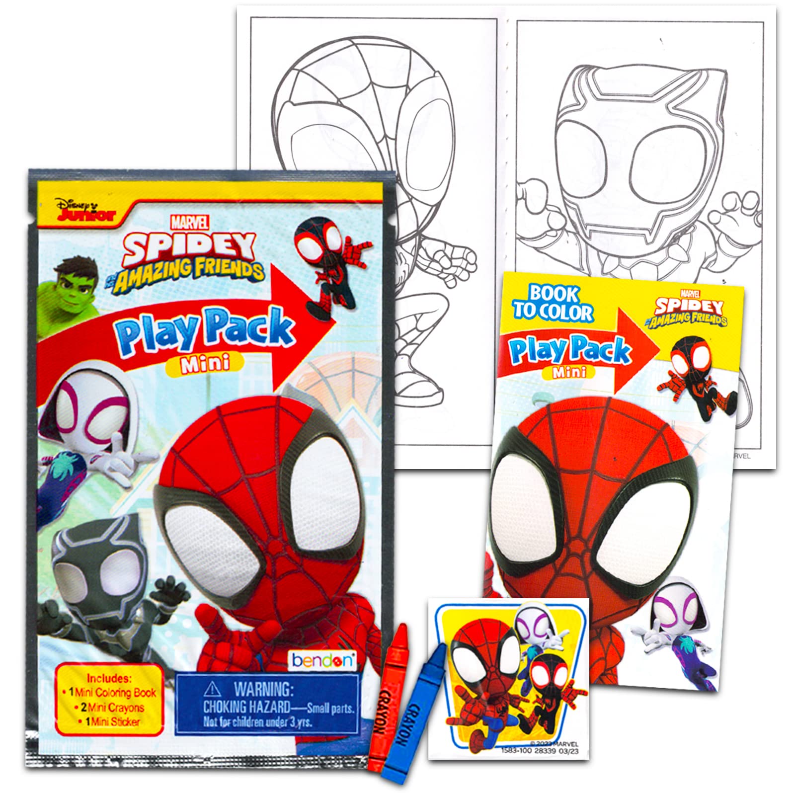 Spidey and Friends Mini Party Favors Set for Kids - Bundle with 24 Mini Spidey and Friends Grab n Go Play Packs with Coloring Pages, Stickers, More (Spidey and Friends Birthday Party Supplies)