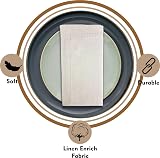 Linen Clubs Flax Dinner Napkins 12 Pack, 70% Cotton, 50x50 CM, Natural Color view 4