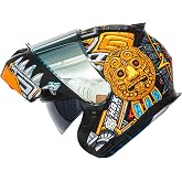 HAX Amatista Modular Flip-Up Dual Visor Motorcycle Helmet - DOT/ECE Approved, Lightweight, Comfortable, and Stylish Helmet for Men and Women (Jaguar Gold M)