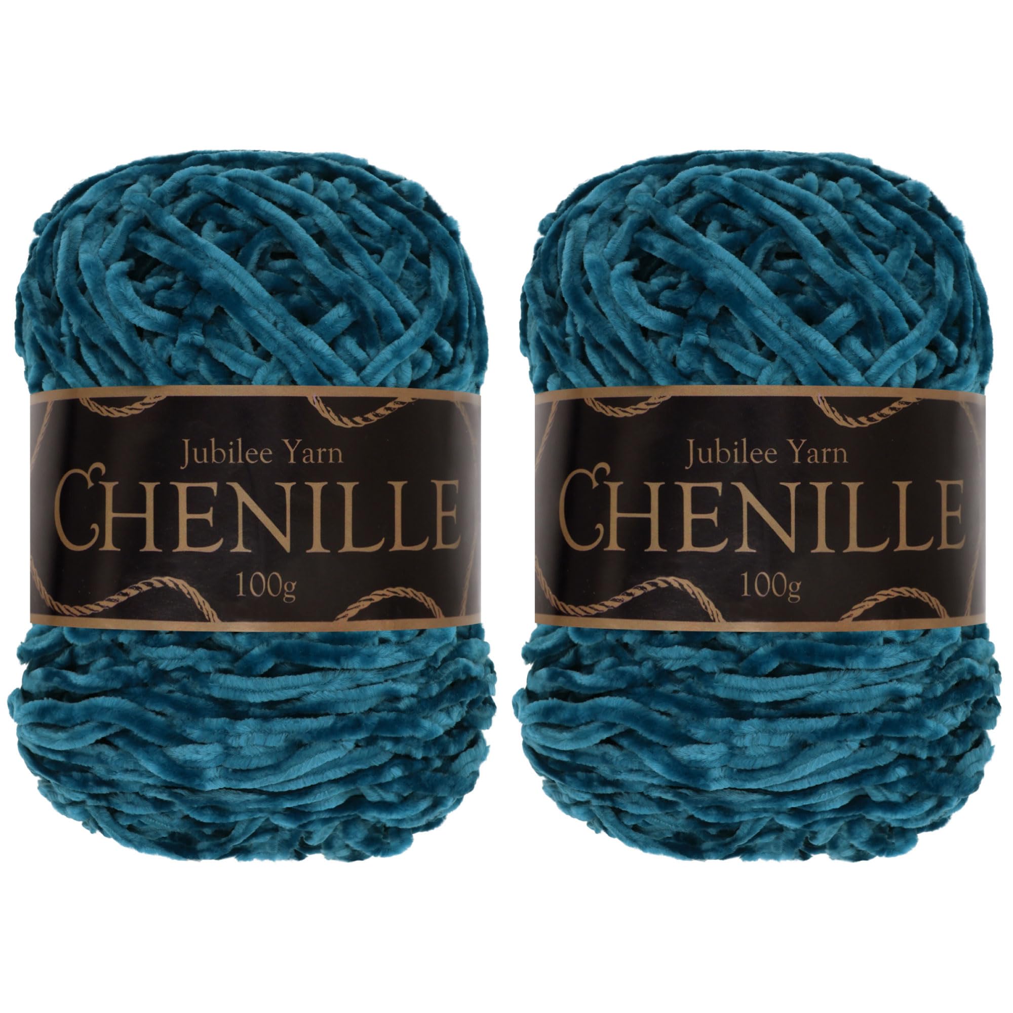 JubileeYarn Chenille Yarn - Worsted Weight - 100g/cake - Cerulean - 2 Cakes — image 1