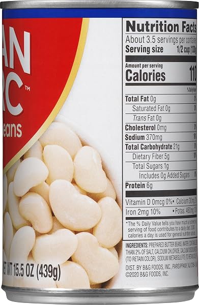 JOAN OF ARC BEANS, BUTTER BEANS, 15.5 OUNCE (PACK OF 12)