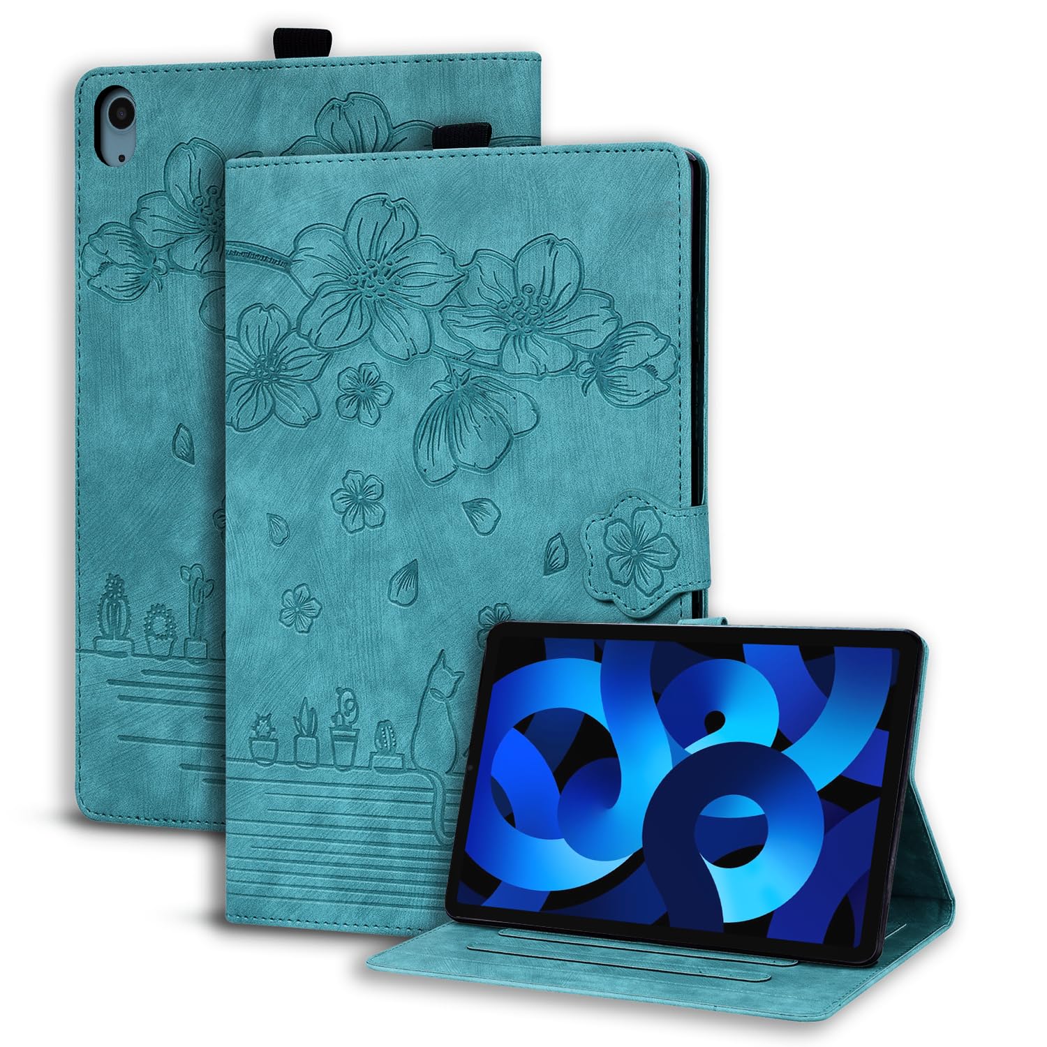 Succtopy Case iPad Air 5/4 (2022/2020 5th/4th Generation 10.9-Inch) Folio Flip PU Leather Cover with Pen Holder Protective Tablet Case with Stand Function iPad Air 5 2022/iPad Air 4 2020 - Light Green