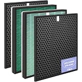SPA-550A SPA-625A Filter Replacement for RabbitAir BioGS 2.0 Air Purifiers | Popurure 2 Main Filters + 2 Activated carbon Filters for home and office