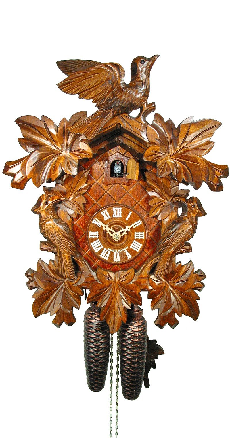 August Schwer Cuckoo Clock Seven Leaves, three Birds 2.0104.01.C