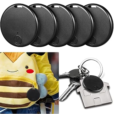 Konohan 5 Packs Smart Item Finder Portable Tracker GPS Tracking Mobile Anti Loss Smart Device Key Finder Tag Locator with Sound for Bags Wallets Backpacks Pets Keys Luggage(Classic)