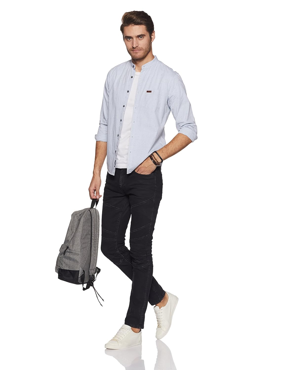 symbol amazon brand men's slim fit casual shirt