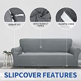 MAXIJIN Jacquard Sofa Cover 3 Seater Light Grey Stretch Non-Slip Protector view 3