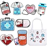 Odiwellan Nurse Charms Compatible with Bogg Bags- Decorative Accessories for Simply Southern Bags, and Other SImilar Tote Beach Bags!
