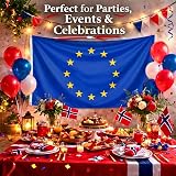 SHATCHI European Union Flag 5ft x 3ft Polyester with Brass Eyelets view 8