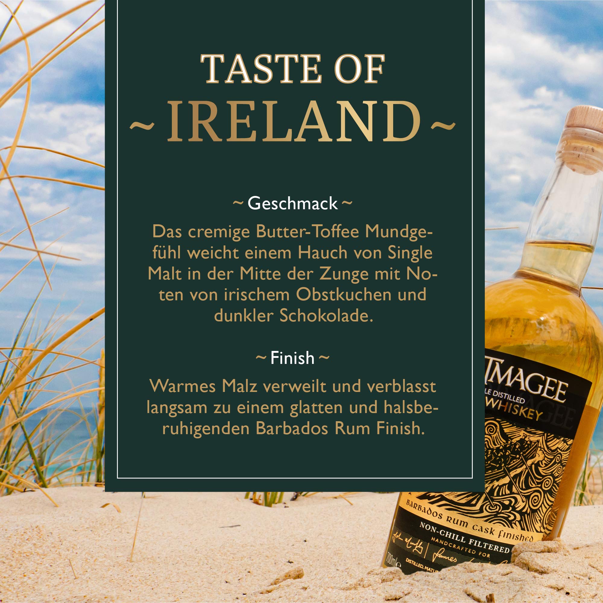 Portmagee Triple Distilled Irish Whiskey – Limitierte Serie I HOCHWERTIGER PREMIUM I Pure I Single Malt & Single Grain I 40% Alk. 5