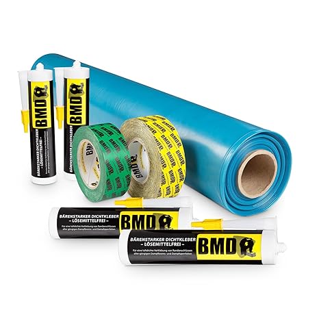 BMD 100m² Dampfbremssystempaket, Dampfsperrfolie, Dampfbremsfolie, Dampfbremse, Dampfsperre, Klebeband, Folienkleber EnEV CE 