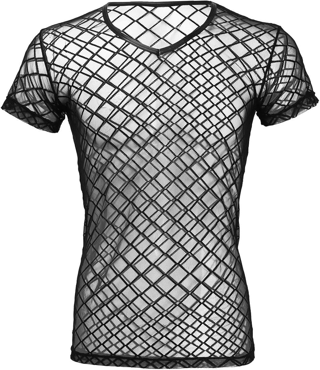 Mingnos Netzhemd Herren - Langarm Mesh Shirt Für Club & Festival