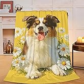 Australian Shepherd Blanket Cute Dog Throw Blanket Puppy Soft Cozy Fleece Fuzzy Stuff Plush Flannel Gifts for Girls Women Boys Kids Adults 40''x50''