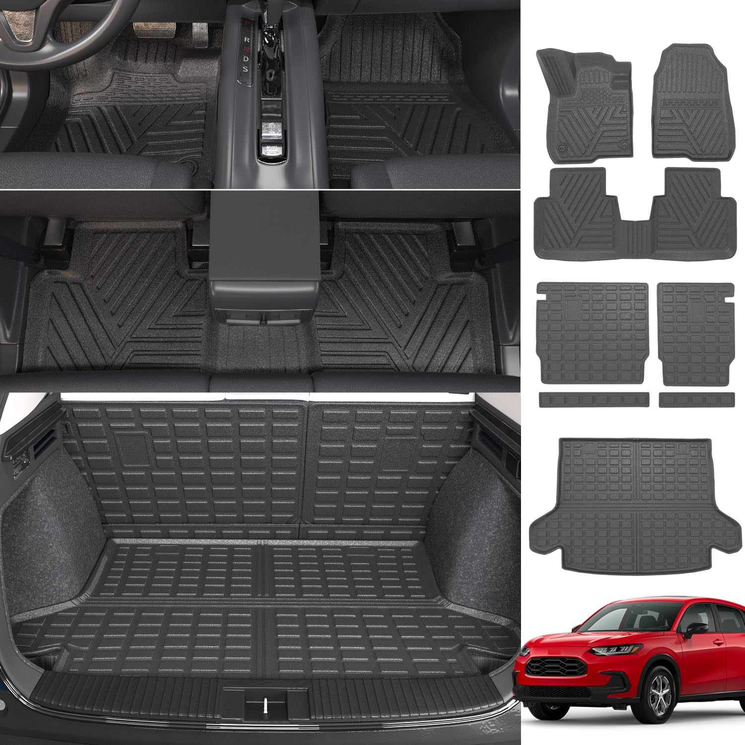 Photo 1 of powoq Floor Mats Compatible with 2023-2025 Honda HRV Trunk Mat TPE Backrest Mat Replacement for 2023-2025 Honda HRV Accessories (2023-2025 HRV, Rear Backrest Mat+Rear Trunk Mat+Floor Mat)