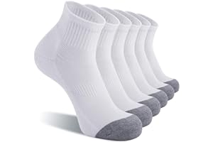CS CELERSPORT 6 Pack Men's Ankle Socks with Cushion Athletic Running Socks