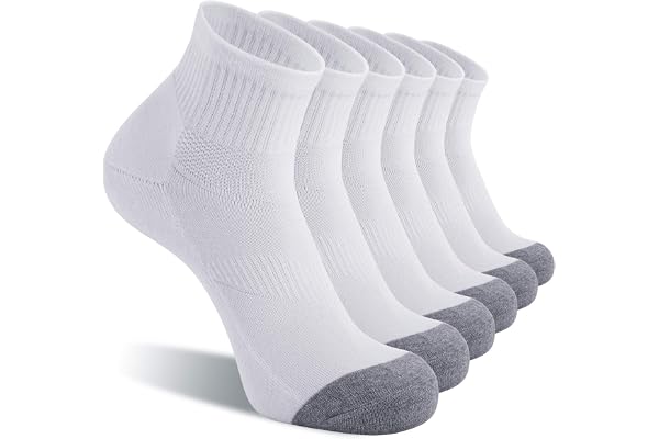 CS CELERSPORT 6 Pack Men's Ankle Socks with Cushion Athletic Running Socks