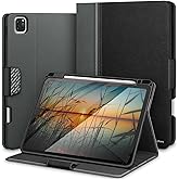 KingBlanc for iPad Pro 12.9 Case 6th/5th/4th/3rd Generation (2022/2021/2020) with Pencil Holder, PU Leather Smart Stand Cover, Auto Sleep/Wake, Apple Pencil2 Charging, Multi-Angle for Typing, Black