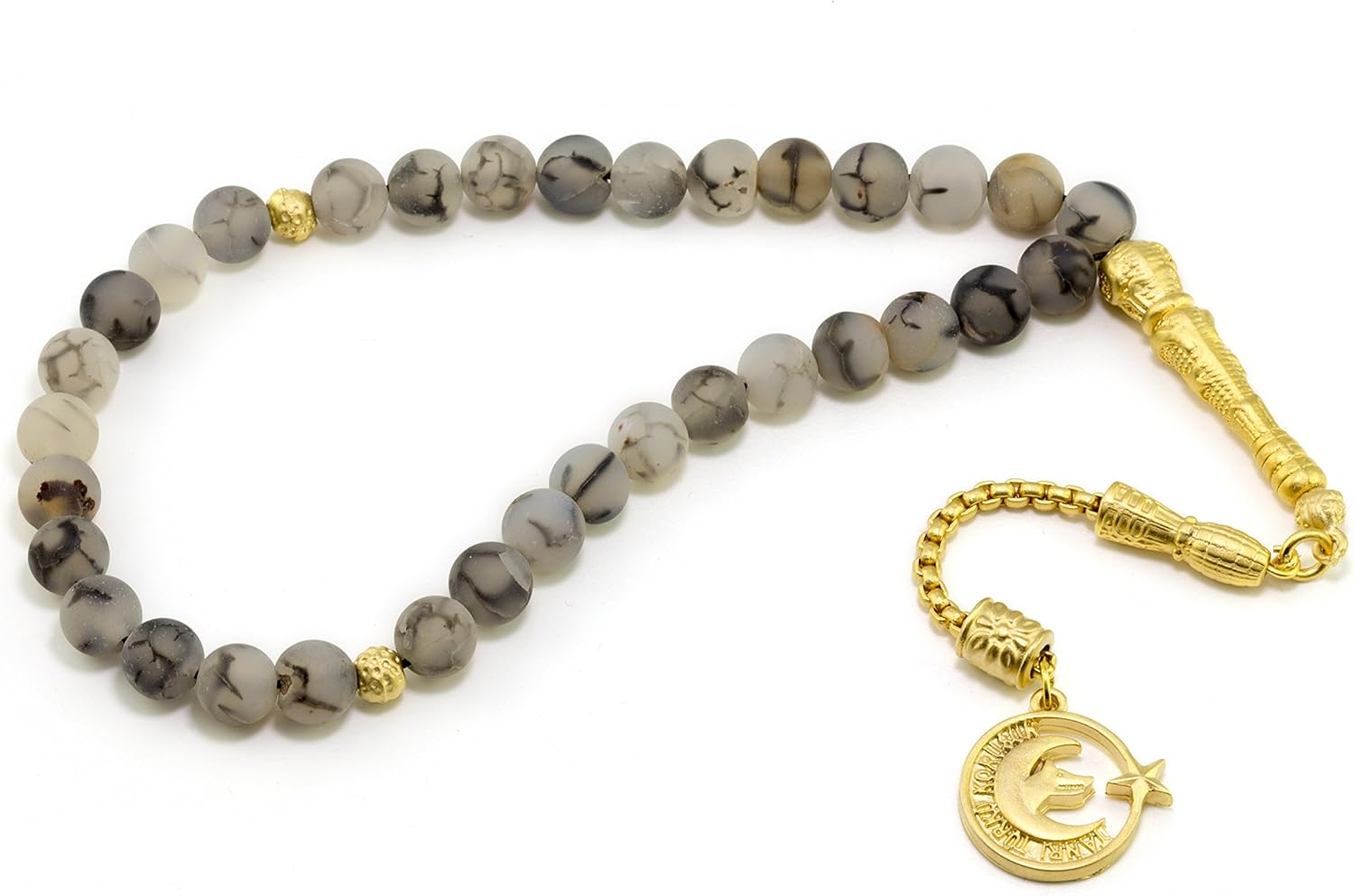 Biba Geknoopte ketting met bruine bedels en kralen