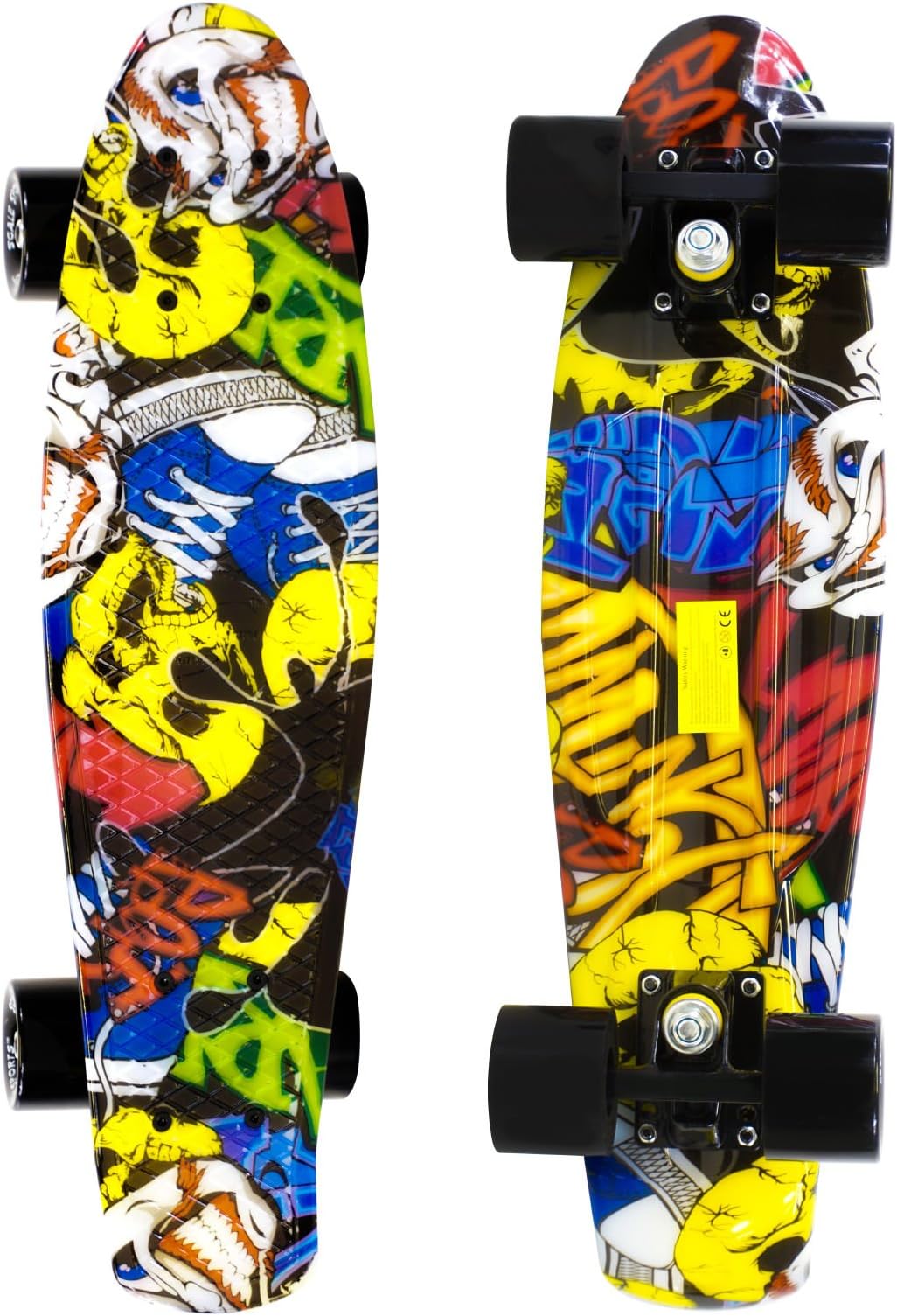 Scale Sports 22" Skateboard Complete Street Retro Cruiser Print Deck