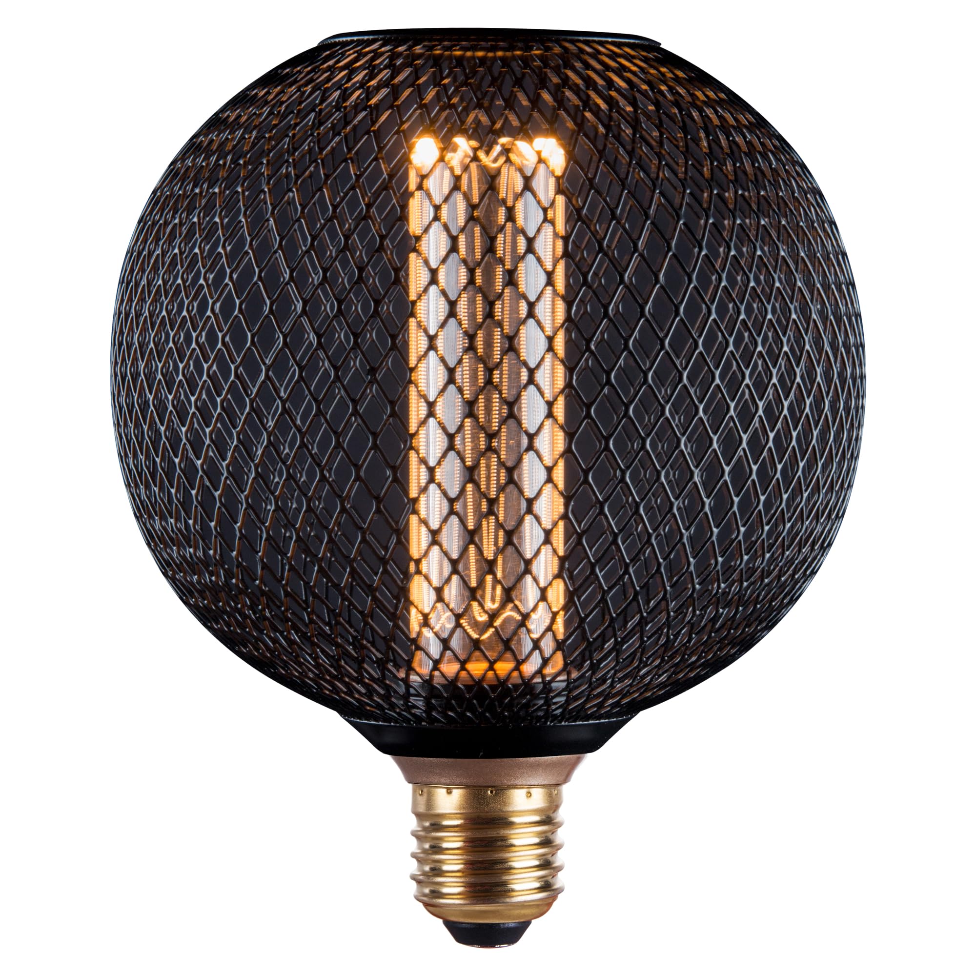 HARPER LIVING LED E27 Bulb, Black Metal Cage, Dimmable (Globe)