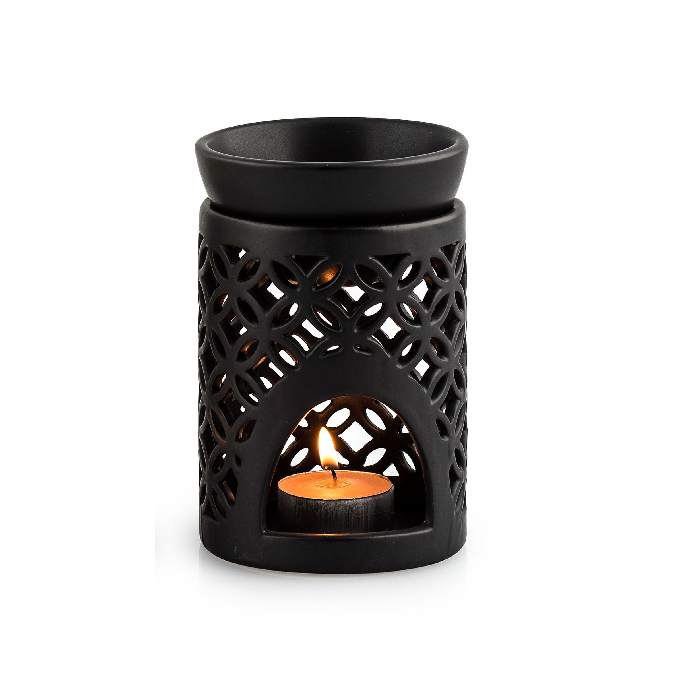 pajoma Nimo Black Ceramic Oil Burner 12 x 12 x 12.5 cm