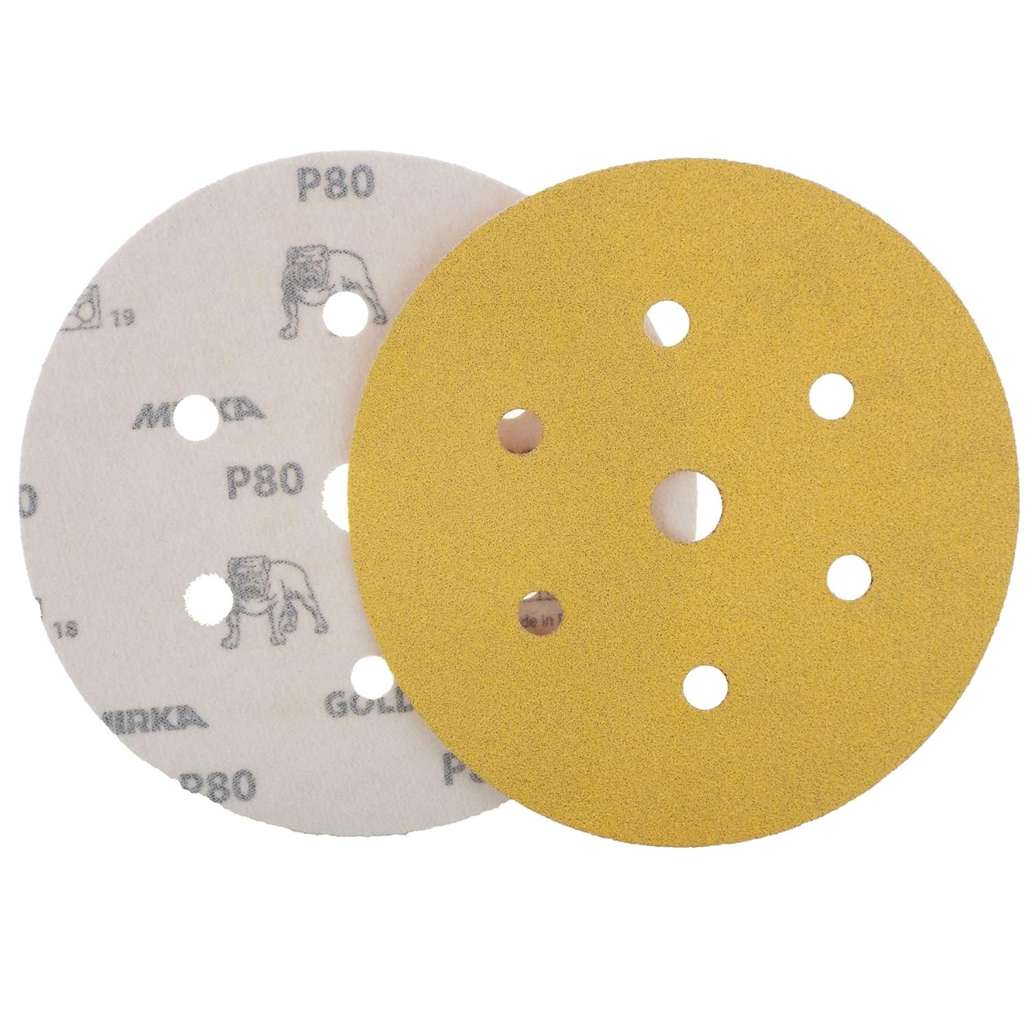Sanding Discs Mirka Gold HookIt DA Sanding Discs 150mm 6" 180 Grit 6+1