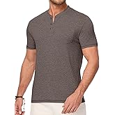 JMIERR Mens Henley Shirts Short Sleeve Casual Basic Button Up Tees Pocket T Shirts for Men