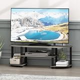 Furinno TURN-S-TUBE TV Stand 55 Inch Oak Grey 3-Tier Entertainment Center view 2