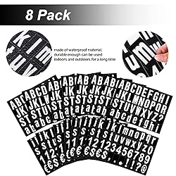 8 Sheets Self-Adhesive Vinyl Letters Numbers