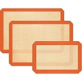 Silicone Baking Mat, Nonstick Silicone Baking Sheet Set of 3, Reusable Baking Supplies for Cookies, Bread and Pastry