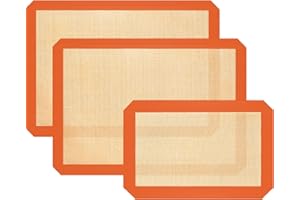 Silicone Baking Mat, Nonstick Silicone Baking Sheet Set of 3, Reusable Baking Supplies for Cookies, Bread and Pastry