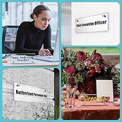 Chunful 6 Pcs Personalized Desk Name Plate Clear