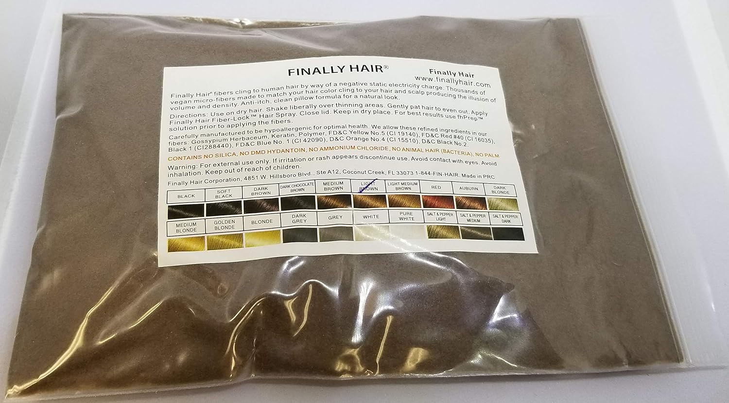 Finally Hair Fibers Refill Bag - 56 Grams of Premium Hair Loss Concealer in a Refill Bag (Light Brown): Beauty