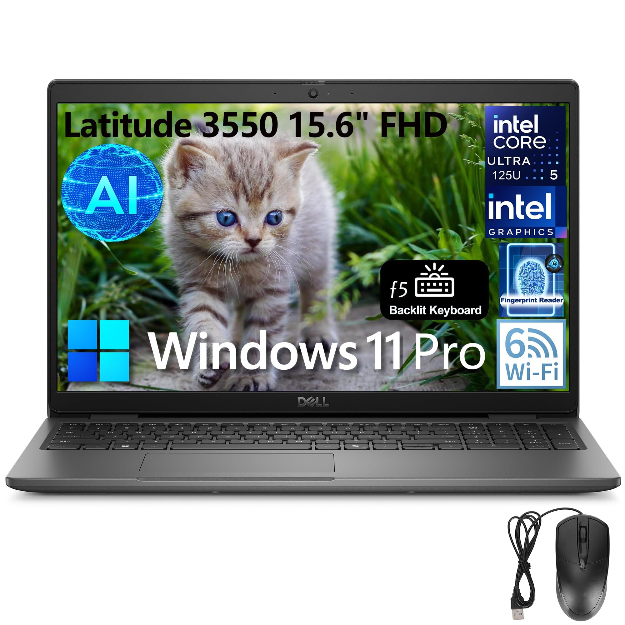 Dell Latitude 3550 15 Business AI Laptop, 15.6" FHD