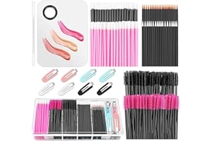 Shynek Disposable Makeup Applicators Kit, Mixing Palette With Spatula, Brushes, Mascara Wands, Lip Gloss Applicators, Hair Cl
