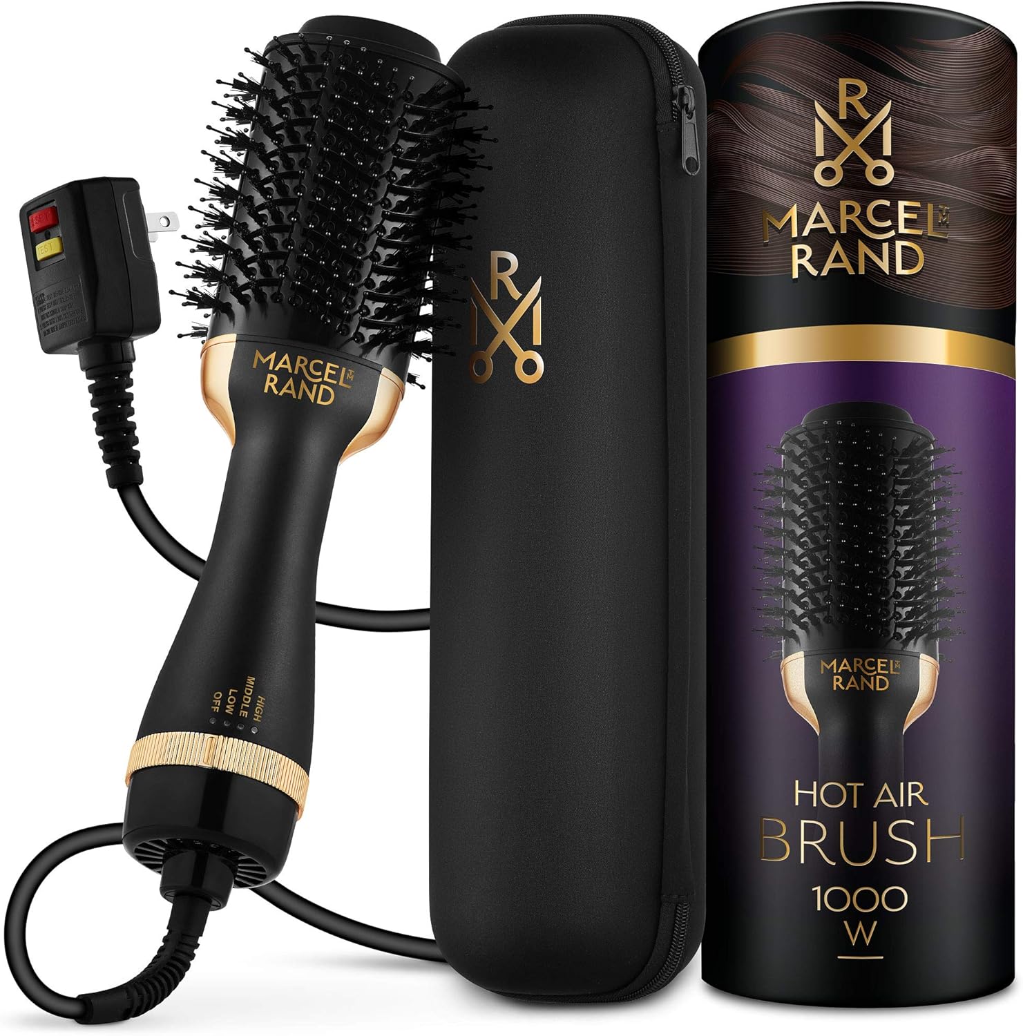 Professional Hair Dryer Brush for Women, 2 in 1 Volumizing Brush Dryer, Oval Brush Blow Dryer 75MM with a Hard Travel Case and Premium Gift Box: Health & Personal Care