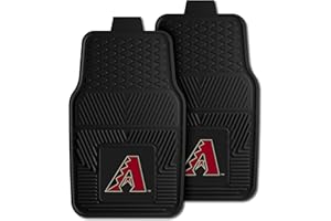 FANMATS 8830 Arizona Diamondbacks 2-Piece Heavy Duty Vinyl Car Mat Set, Front Row Floor Mats, All Weather Protection, Universal Fit, Deep Resevoir Design